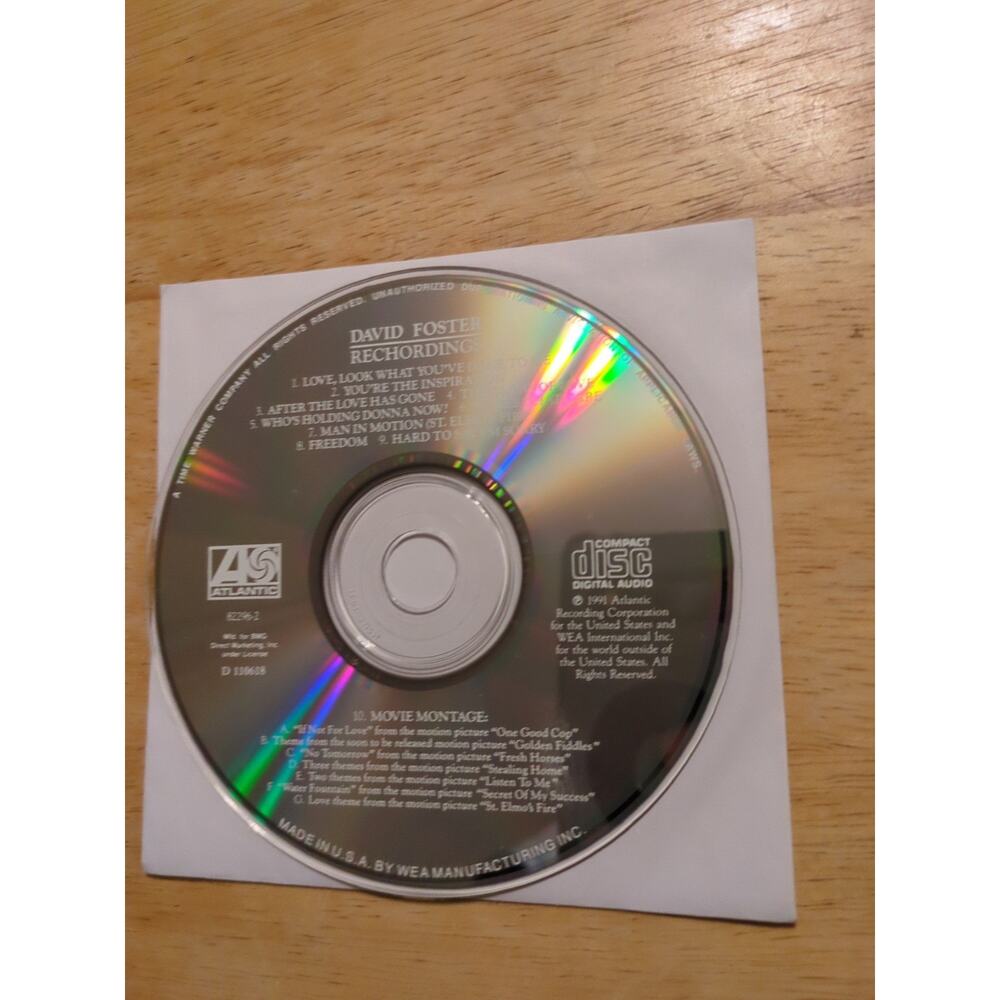 David Foster"- "Rechordings" - ( CD - Atlantic Records ) Disc Only